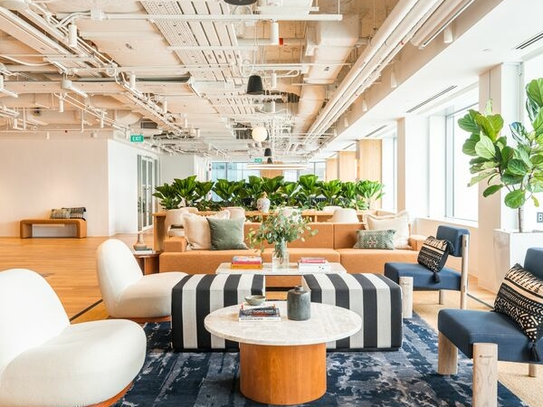 Image of a WeWork lobby, used to illustrate a business pivot example