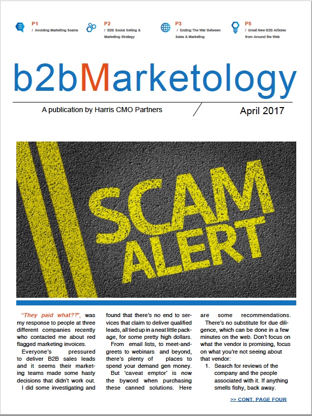 B2B Marketology, a monthly publication for B2B sales and marketing.