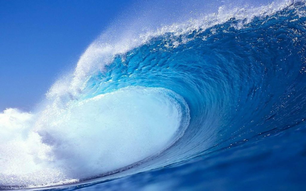 beautiful blue ocean wave